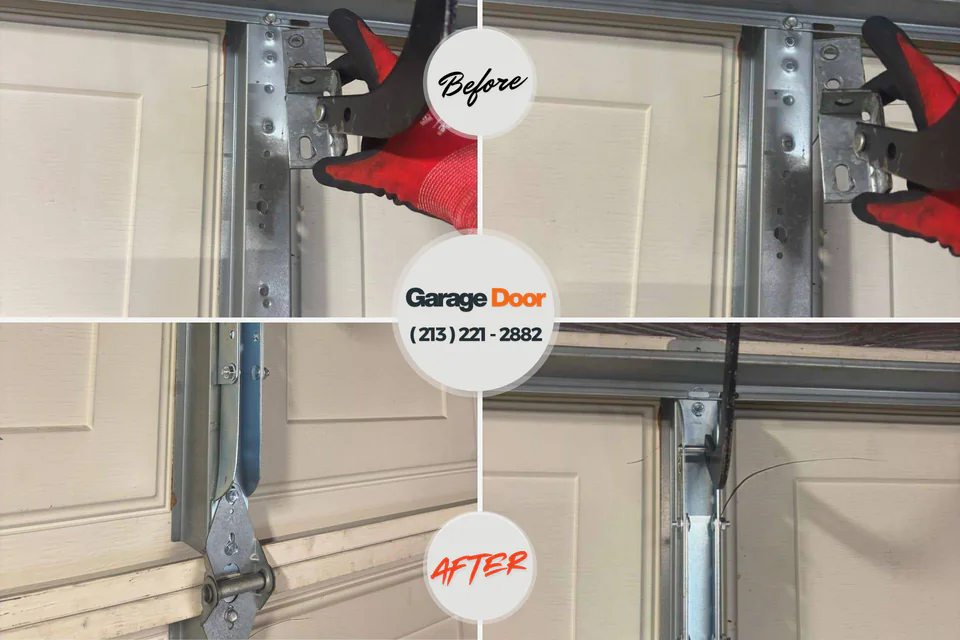 Before and after: garage door repair West Slope, OR